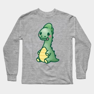 Cute Green Sauropod Dinosaur Long Sleeve T-Shirt